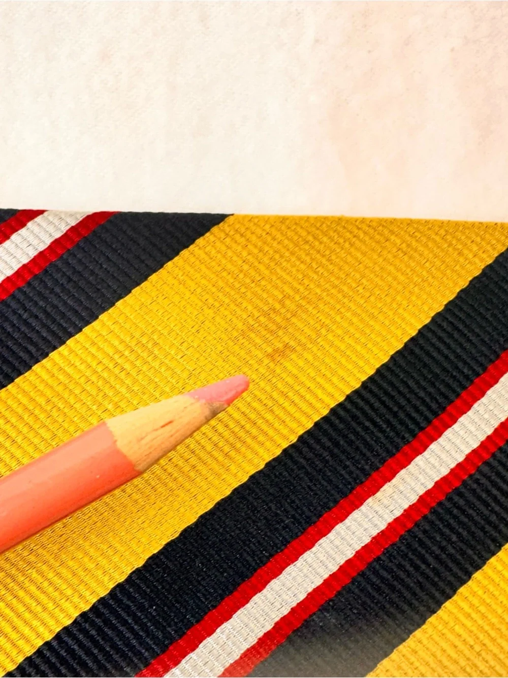 Men's Yellow and Navy Striped Tie - Classic Regimental Style Land’s